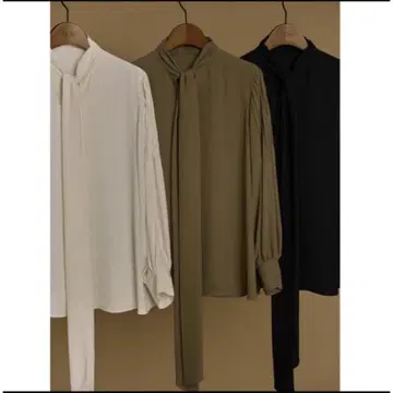 L'Or pin tuck bow tie blouse khaki