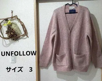[ UNFOLLOW ] 남성용 울 모헤어 혼합 소재 핑크 가디건 L 상당