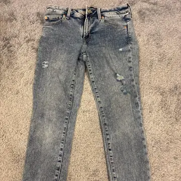 데미지 스키니 데님