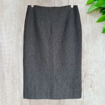 Bou Jeloud 블랙 전체 레이스 타이트 스커트 38