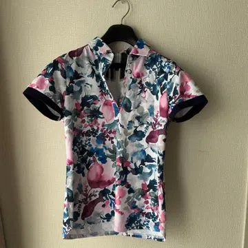 [ 새상품급 ] 캘러웨이 꽃무늬 숏 슬리브 골프 셔츠 M