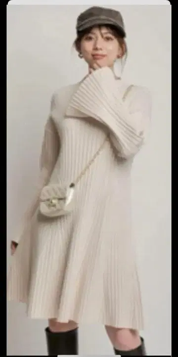 마이 스트라다 플레어 슬리브 미니 원피스