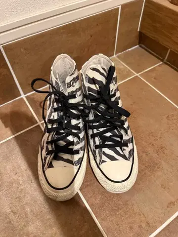 Converse 제브라 패턴 하이컷 스니커즈