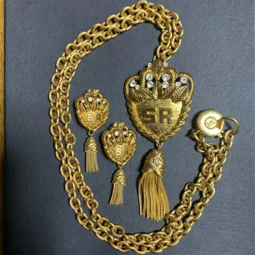 SR 소니아 리키엘 목걸이 귀찌 세트 태슬 포함 빈티지