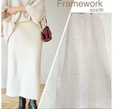 FRAMeWORK 총침 스커트 프레임워크 니트 스커트 I라인 36