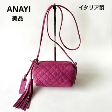 새상품급 ANAYI [ 정가 3.6 ] 퀼팅 가죽 미니백 핑크