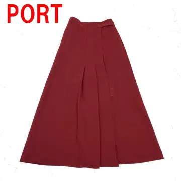 A6385 어반 리서치 롱 스커트 플레어 슬릿 빨간색 M