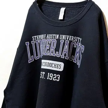 스테판 F. 오스틴 대학 가쿠란 맨투맨 블랙 XL 구제 의류