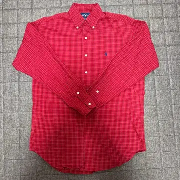 [ 새상품급 ] 랄프 로렌 체크 셔츠 S 사이즈 빨간 계열 자수
