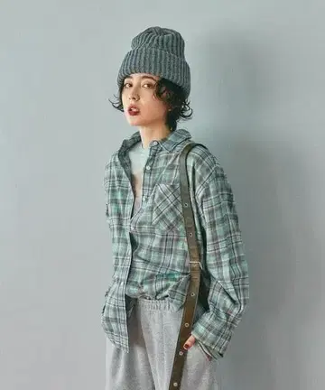 미사용 택 포함 니코앤드의 40 비에라 레피아 체크 셔츠