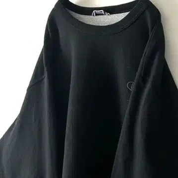 챔피온 로고 자수 플레인 맨투맨 L 블랙 구제 의류