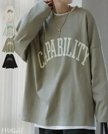 허그유 오버사이즈 T셔츠 긴팔