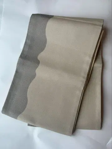 [ 후쿠로 오비 ] 여름 오비 베이지와 그레이의 후쿠로 오비