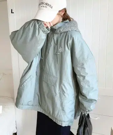 여성용 JaVa 콜라보 무지 미들 자수 아우터 L