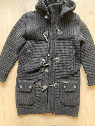 BARK 바크 니트 더플 코트 블랙 XS