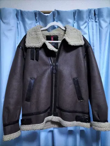 ALPHA 남성용 무스탕 자켓 브라운 XL