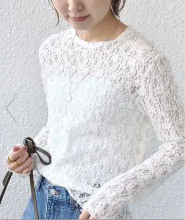 [ 미사용 새상품 ] SHIPS 러셀 레이스 크루넥 티셔츠