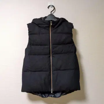 theory luxe 후드 부착 블랙 다운 베스트