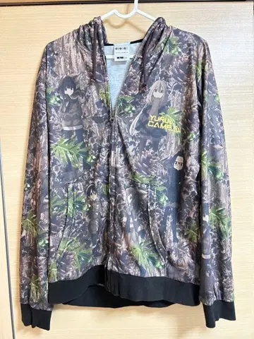 유루캠 풀 그래픽 라이트 후드티 카모플라쥬 중고