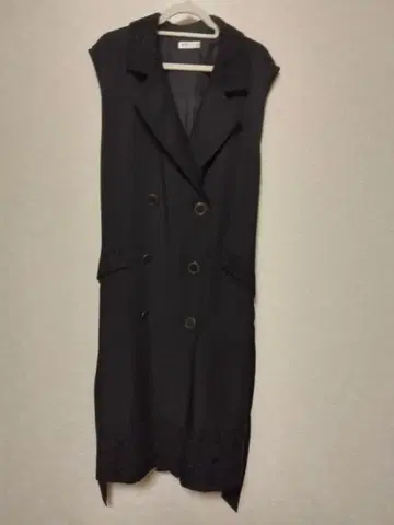 axes femme 더블 브레스트 롱베스트 베스트 레이스 블랙