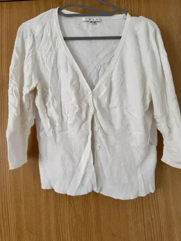CAbi 화이트 오부소매 가디건 M