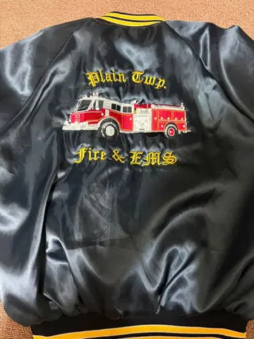 소방차 자수 바시티 자켓