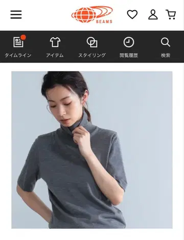 AK+1 / 5분 소매 터틀넥 니트 36