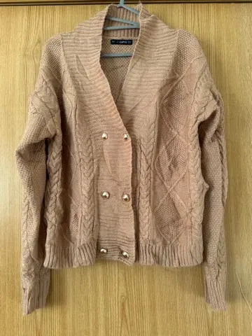 ZAFUL 베이지 케이블 니트 가디건 L