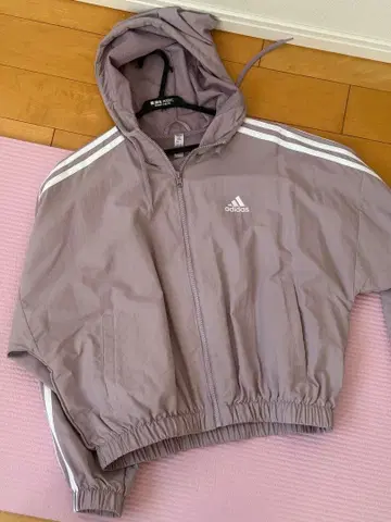 adidas 연보라 후드 부착 블루종 M