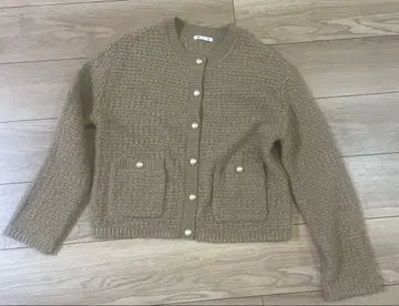 GU 트위디 니트 가디건 베이지