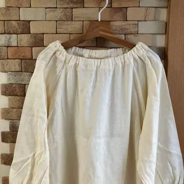 오가닉 더블 거즈 밴딩 개더 블라우스