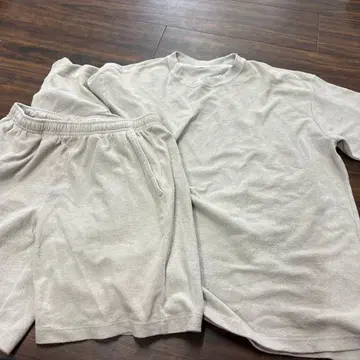 론 헤르만 타월 원단 T셔츠&하프팬츠 세트 그레이빛 도는 베이지 L