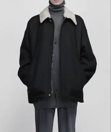 Graphpaper 블랙 보아 블루종 사이즈 2