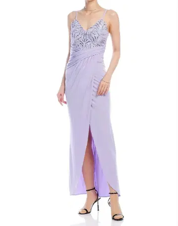 [ 미사용 새상품 ] Lipsy 라벤더 레이스업 롱 드레스