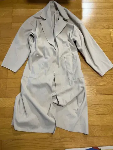 베이지 롱 코트 S 사이즈 폴리에스테르