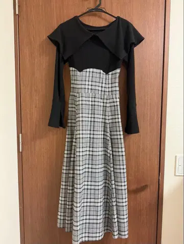 dazzlin 빅 컬러 체크 코르셋 원피스