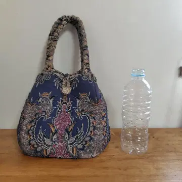 페이즐리 무늬 네이비 토트백