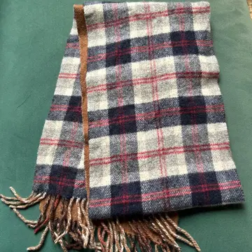 체크 무늬 울 머플러