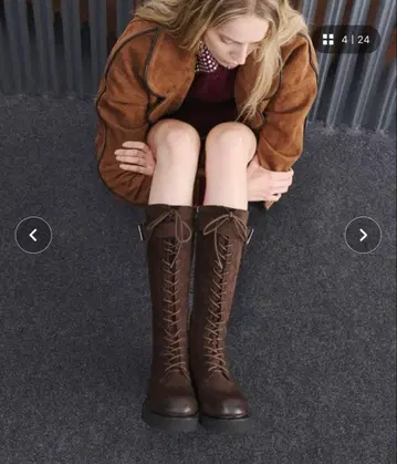 찰스앤키스 달리아 레이스업 버클 롱 부츠