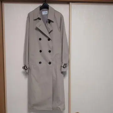 새상품 미사용 롱 트렌치코트 발수 가공 베이지