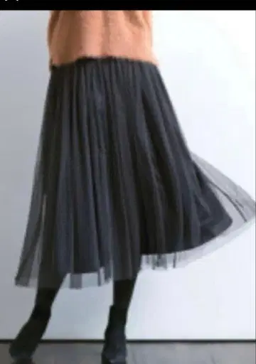 미사용 새상품 쿠미교쿠 도트 무늬 튤 플레어 스커트