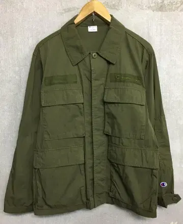 챔피온 새상품급 로고 립스탑 밀리터리 셔츠 자켓
