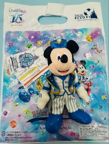 [ 미사용 새상품 택 포함 ] 도쿄디즈니씨 15주년 미키 인형 배지
