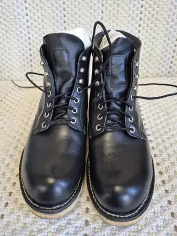 블랙 가죽 엔지니어 부츠