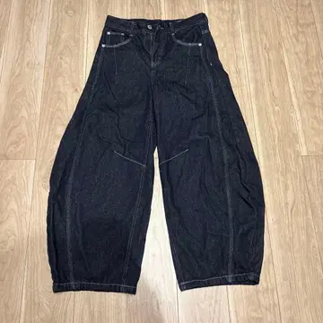 지저인 ONLINE 스티치 벌룬 인디고 데님