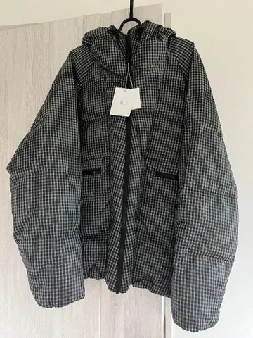 WCJ 고양이 귀 다운 체크 무늬