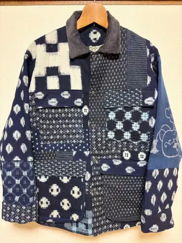 [ 블랙 프라이데이 세일 ] 빈티지 원단 패치워크 커버올 남성용