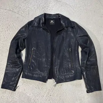 Buffalo Bobs 코팅 가죽 자켓 짧은 기장 v계