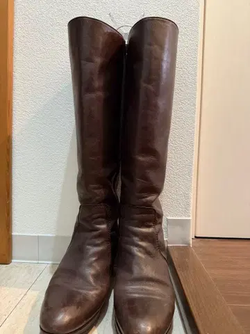 [ FATTE A MANO ] 이탈리아제 가죽 롱 부츠 중간 힐