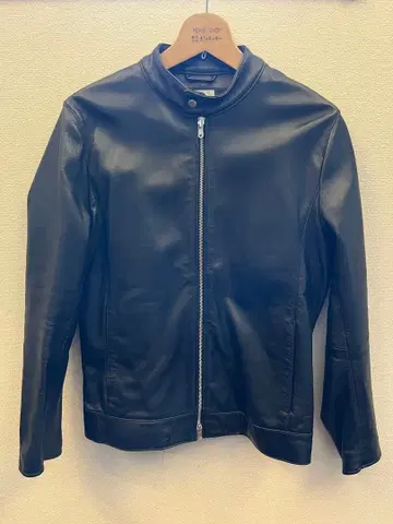 EDIFICE 블랙 가죽 싱글 라이더 자켓